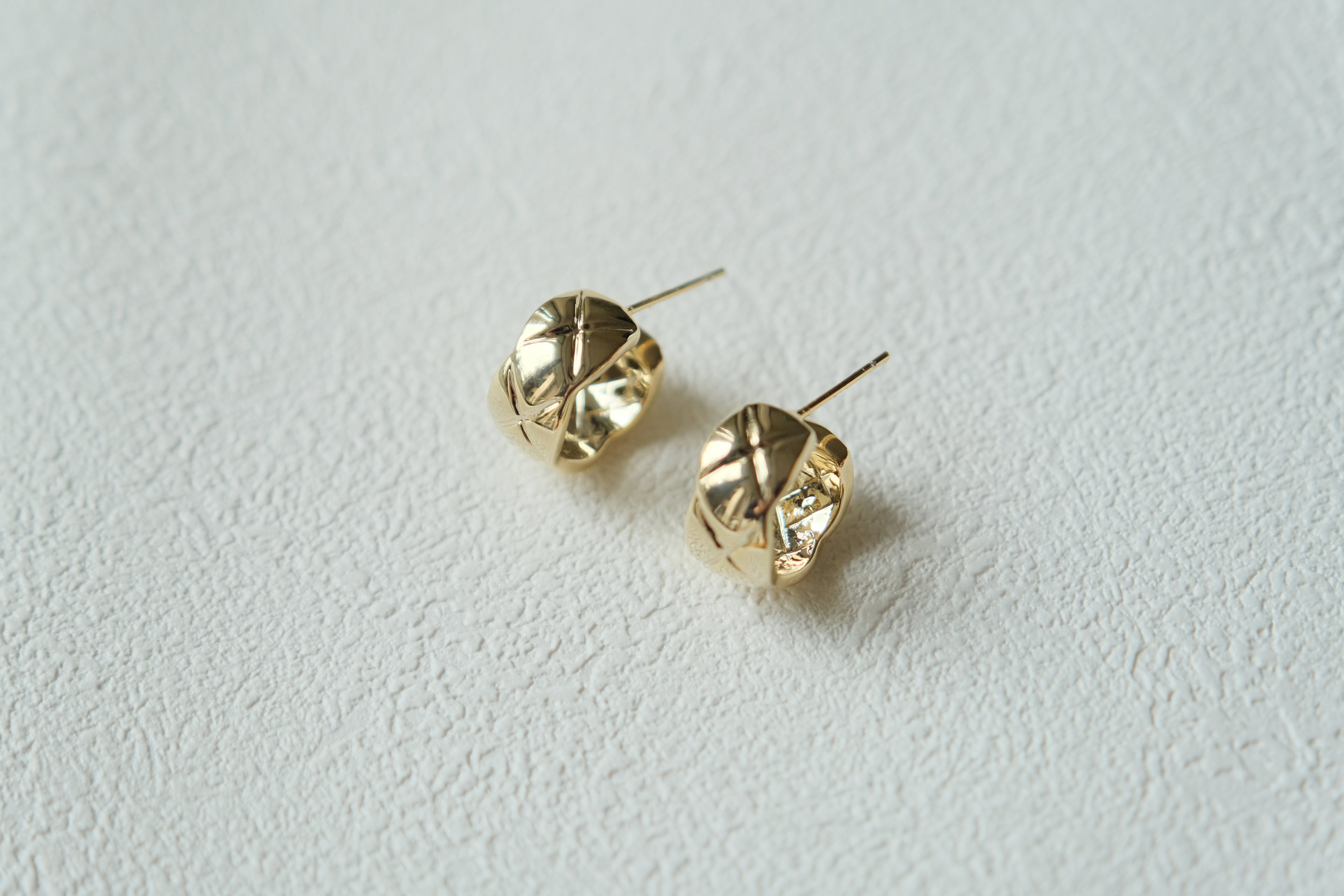 Matelassé Gold Studs