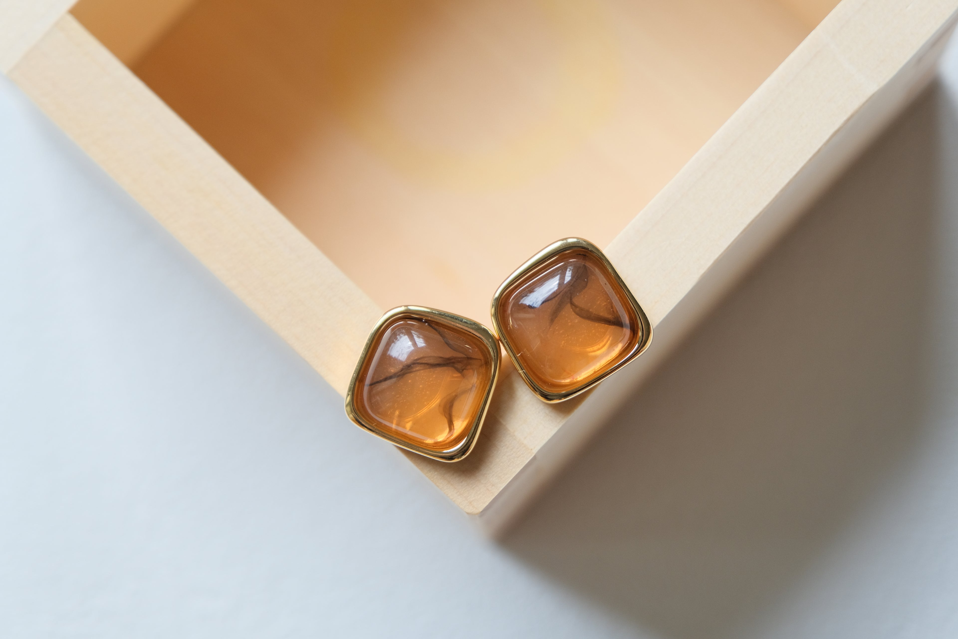 Cognac Amber Studs