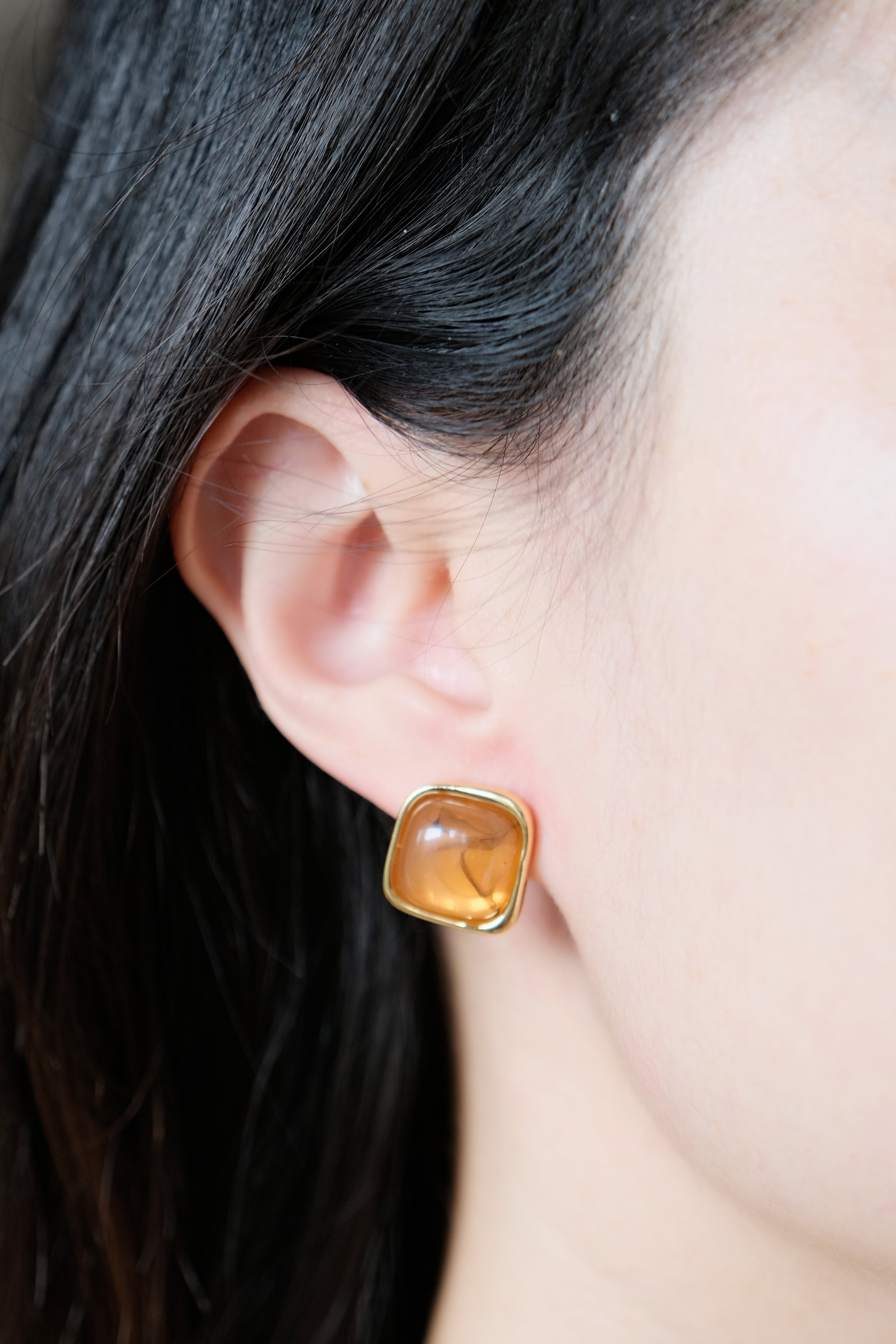 Cognac Amber Studs
