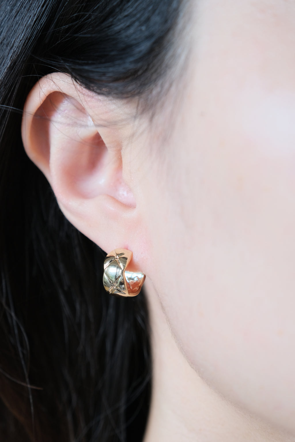 Matelassé Gold Studs